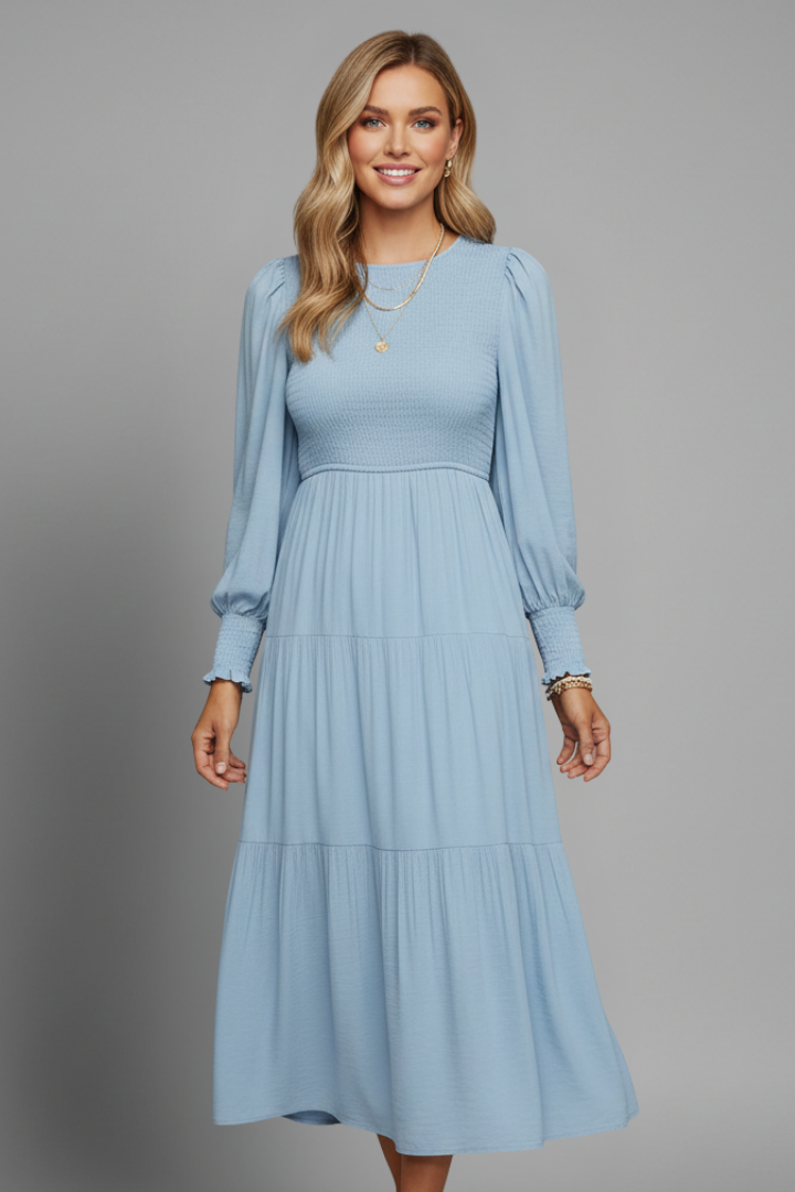 Women’s Midi Dress with Long Sleeves