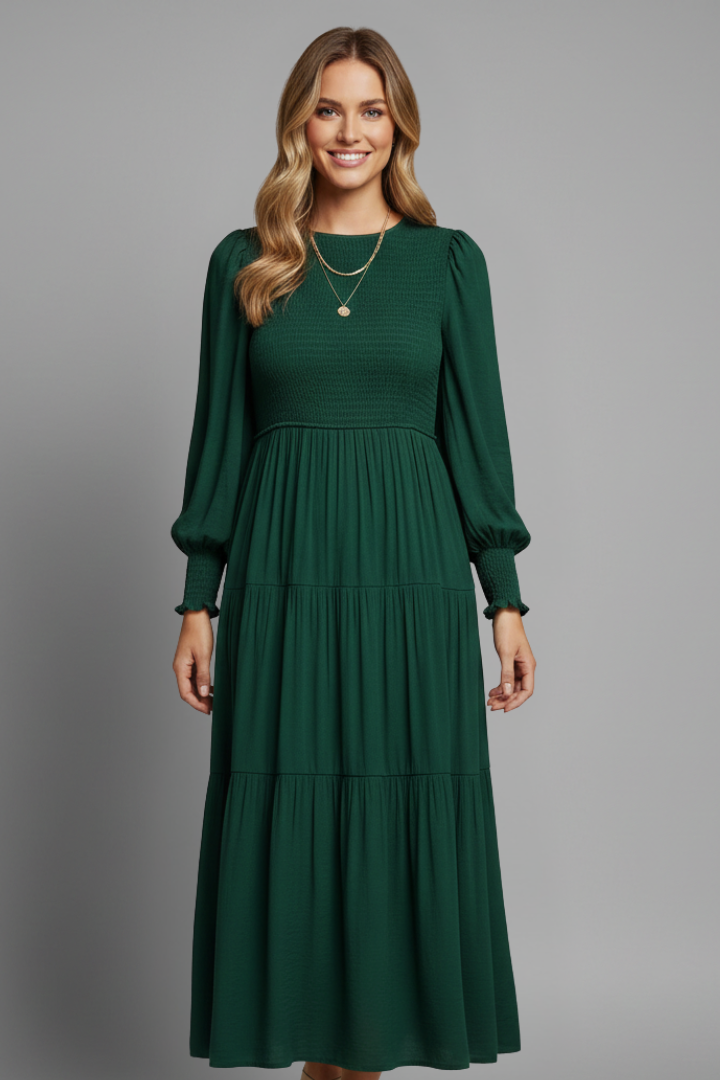 Women’s Midi Dress with Long Sleeves