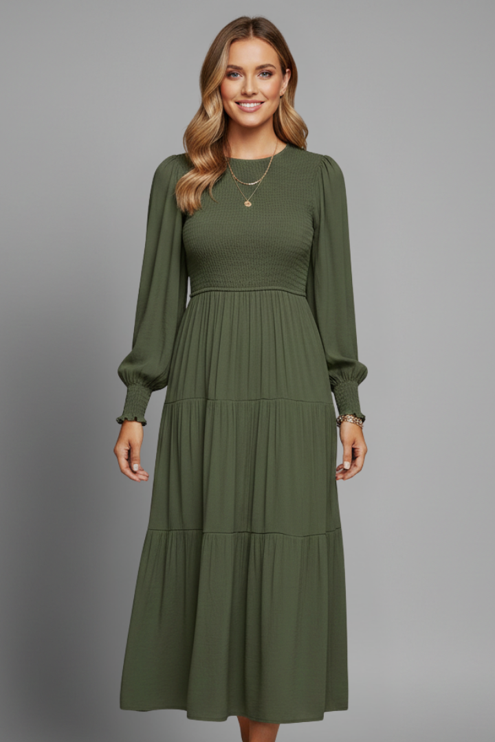Women’s Midi Dress with Long Sleeves