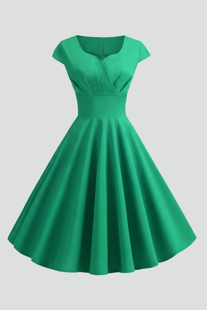 Women’s Midi Dress with V-Neck and Defined Waist