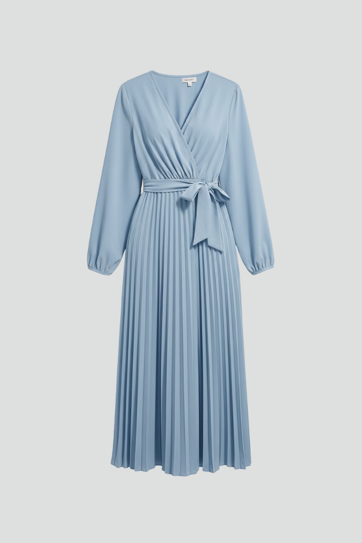 Women’s Midi Dress with V Neckline