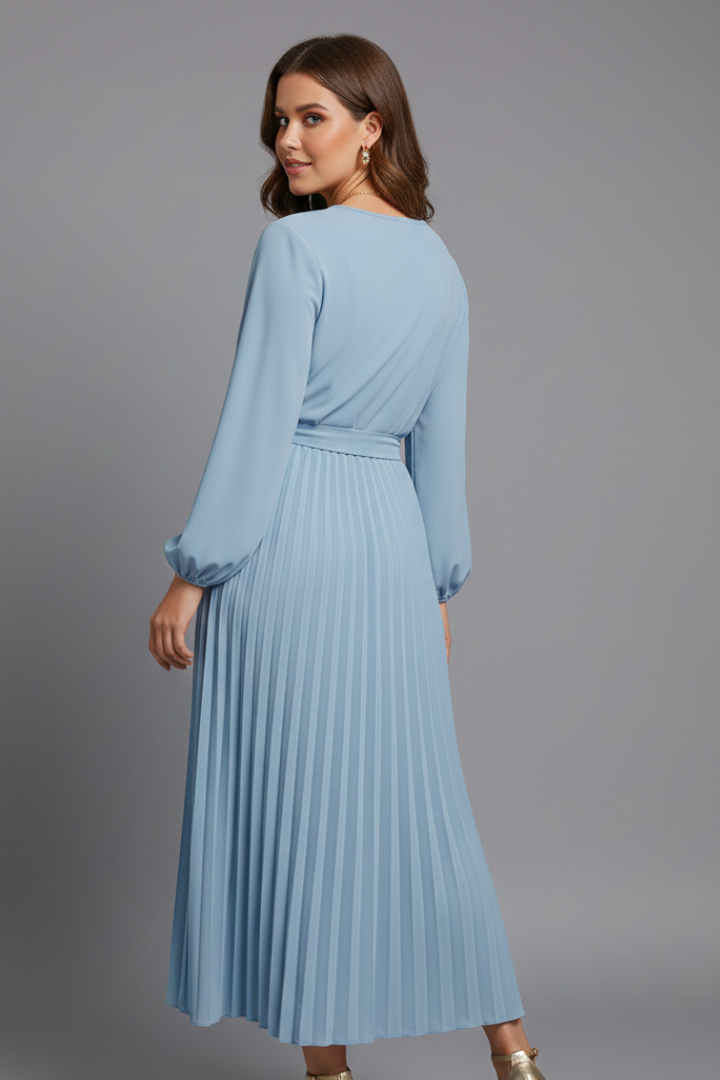 Women’s Midi Dress with V Neckline