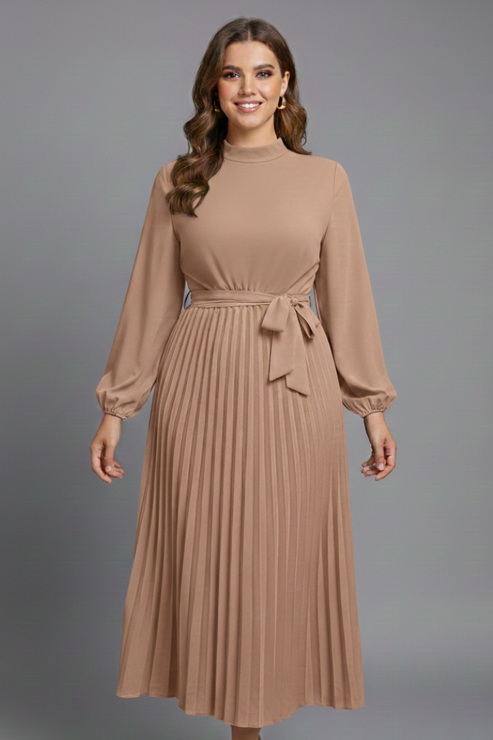 Women’s Midi Dress with V Neckline