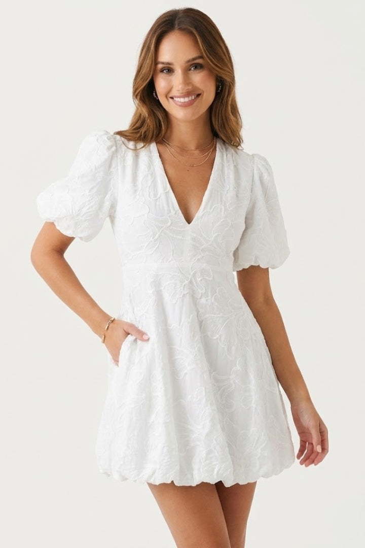 Women’s Mini Dress with Puff Sleeves