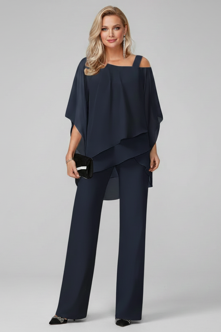 Women’s Off-Shoulder Jumpsuit with Elasticated Waistband and Flowing Fit