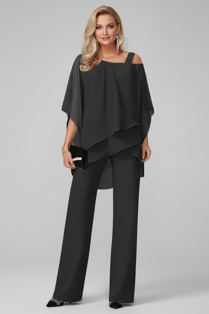 Women’s Off-Shoulder Jumpsuit with Elasticated Waistband and Flowing Fit
