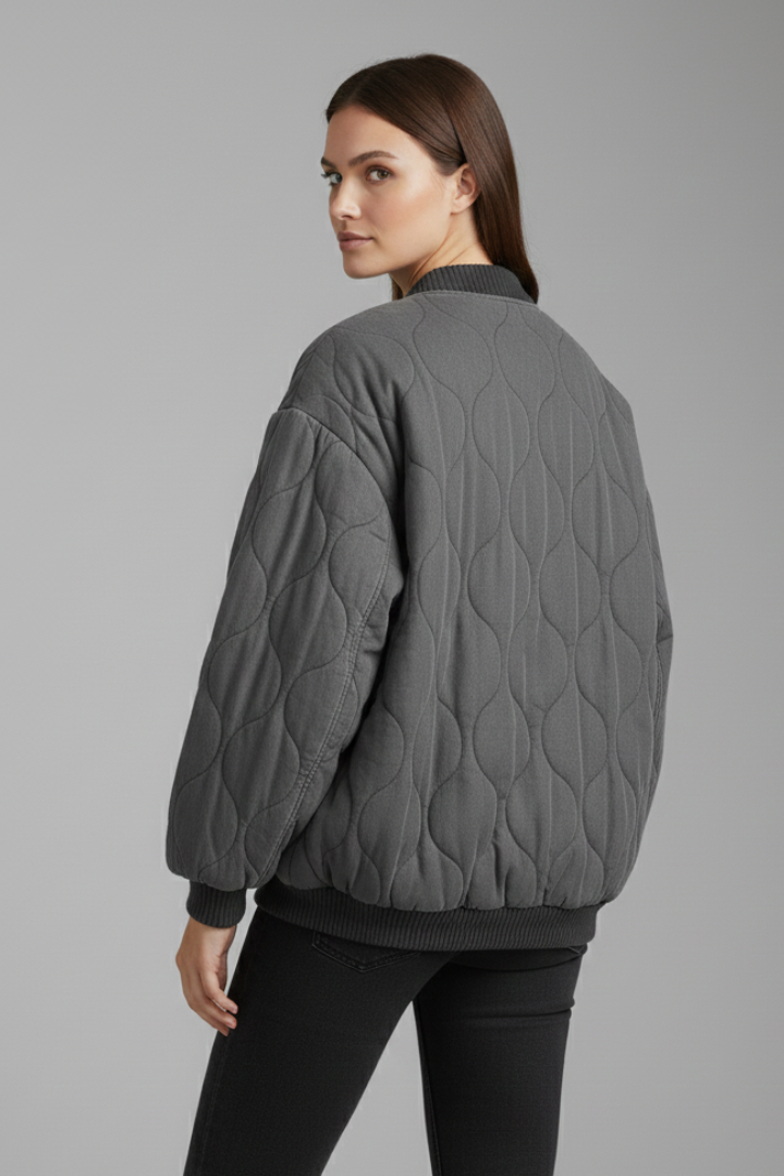 Women’s Oversized Jacket with Quilted Surface