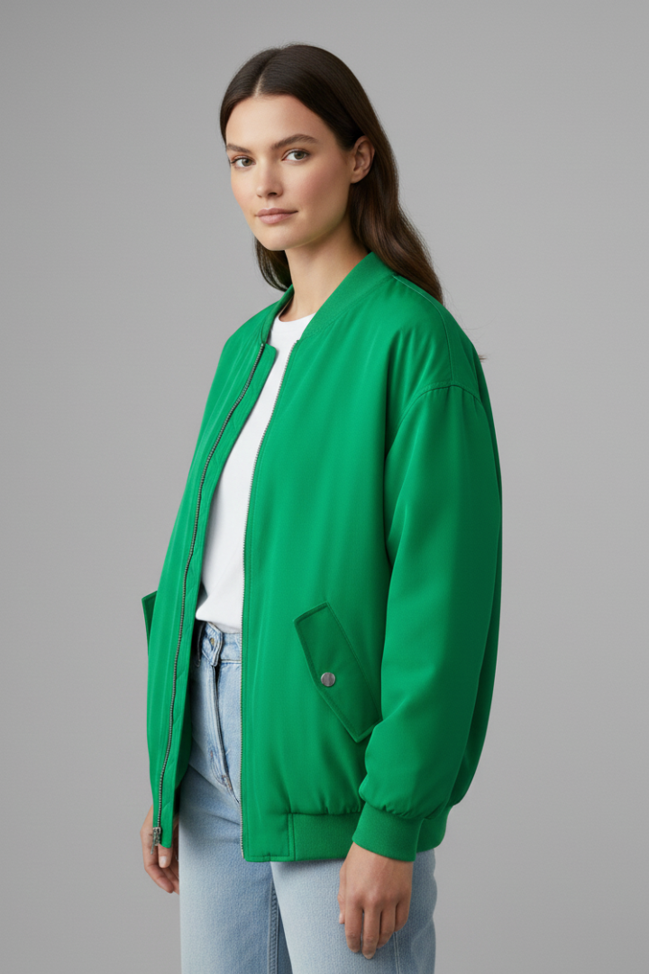 Women’s Oversized Zip Jacket with Pockets
