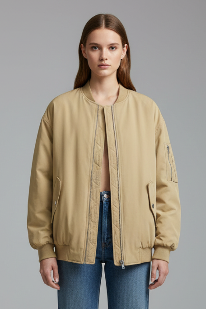 Women’s Oversized Zip Jacket with Pockets