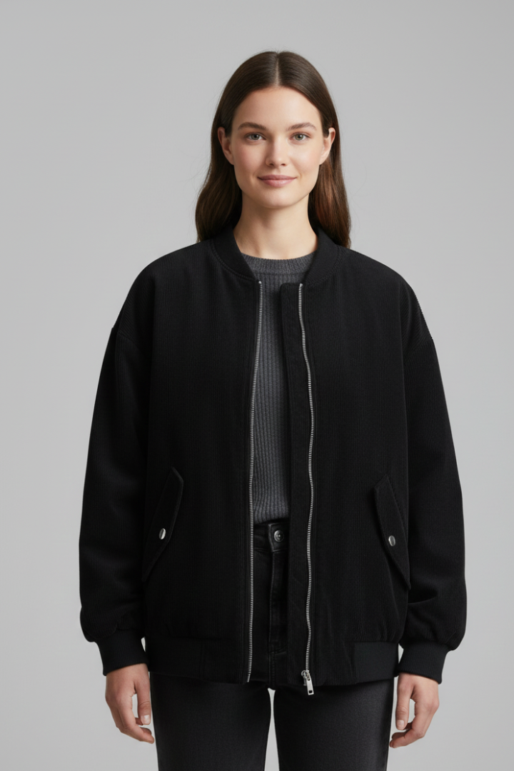 Women’s Oversized Zip Jacket with Pockets