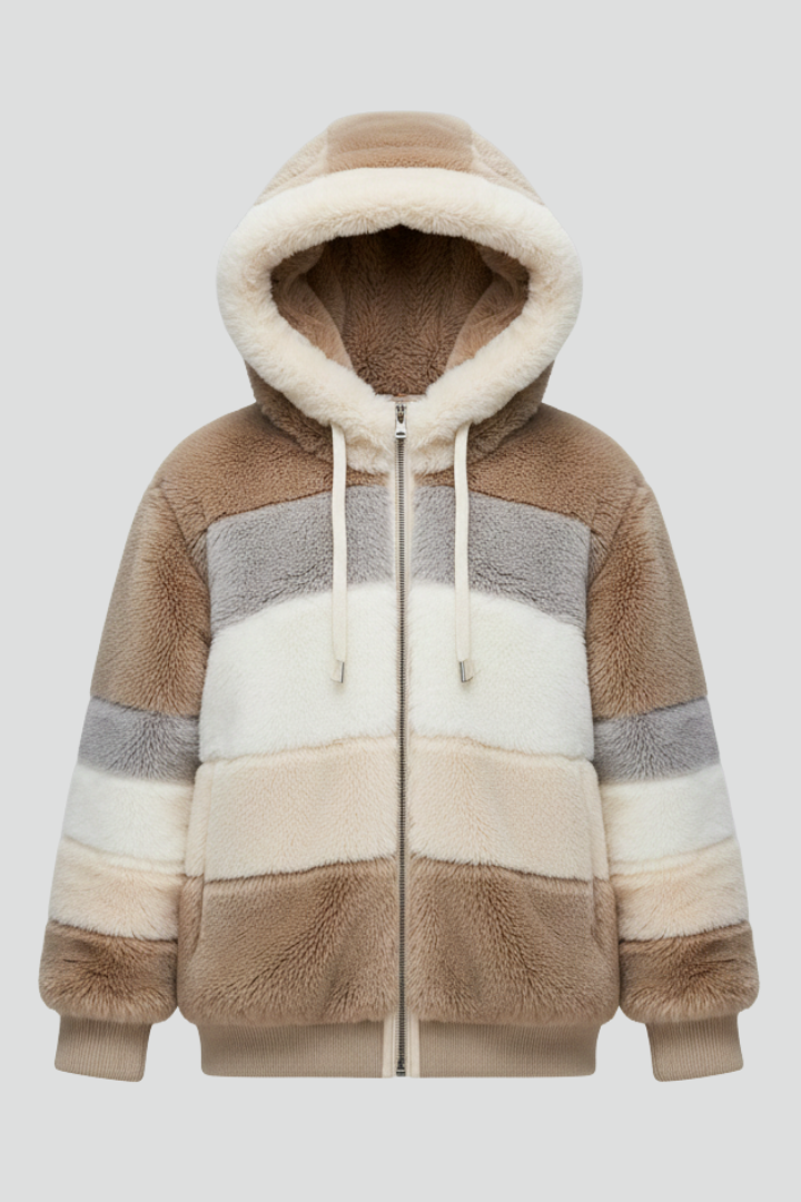 Women’s Padded Coat with Zip Closure and Hood