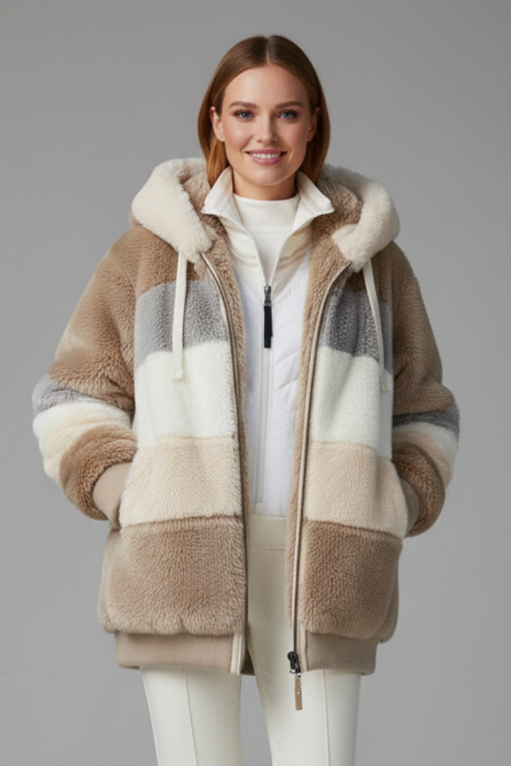 Women’s Padded Coat with Zip Closure and Hood
