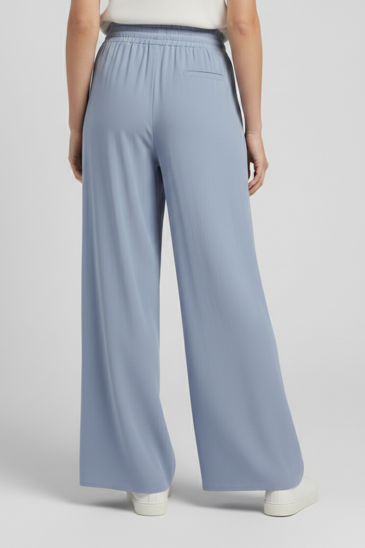 Women’s Palazzo Trousers with Drawstring Waist and Side Pockets