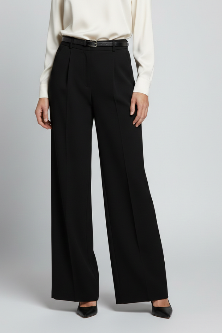 Women’s Palazzo Trousers with High Waist and Tie Belt