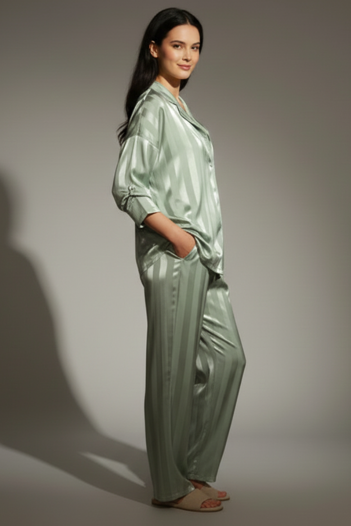 Women’s Pyjama Set with Button Shirt and Trousers