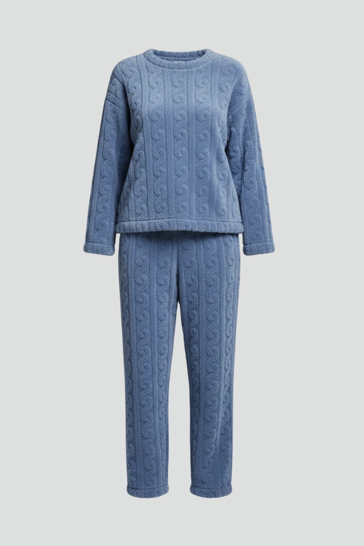 Women’s Pyjama Set with Round Neck and Elastic Waist