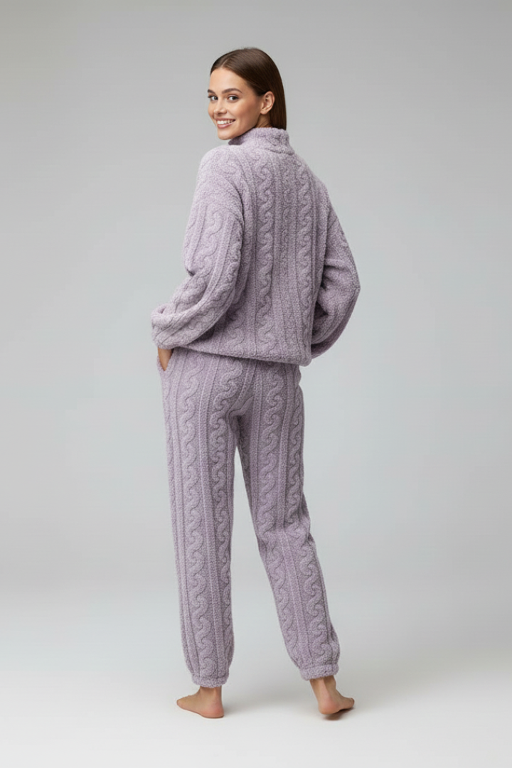 Women’s Pyjama Set with Zip-Front Top and Long Pants