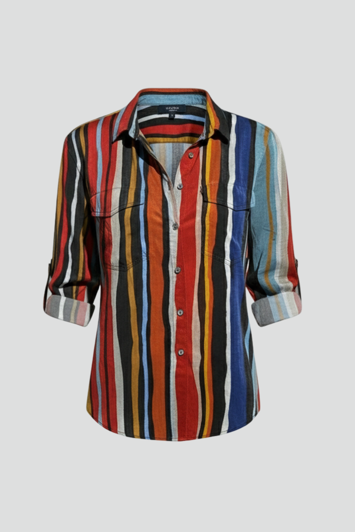 Women’s Shirt with Button Closure and Printed Surface