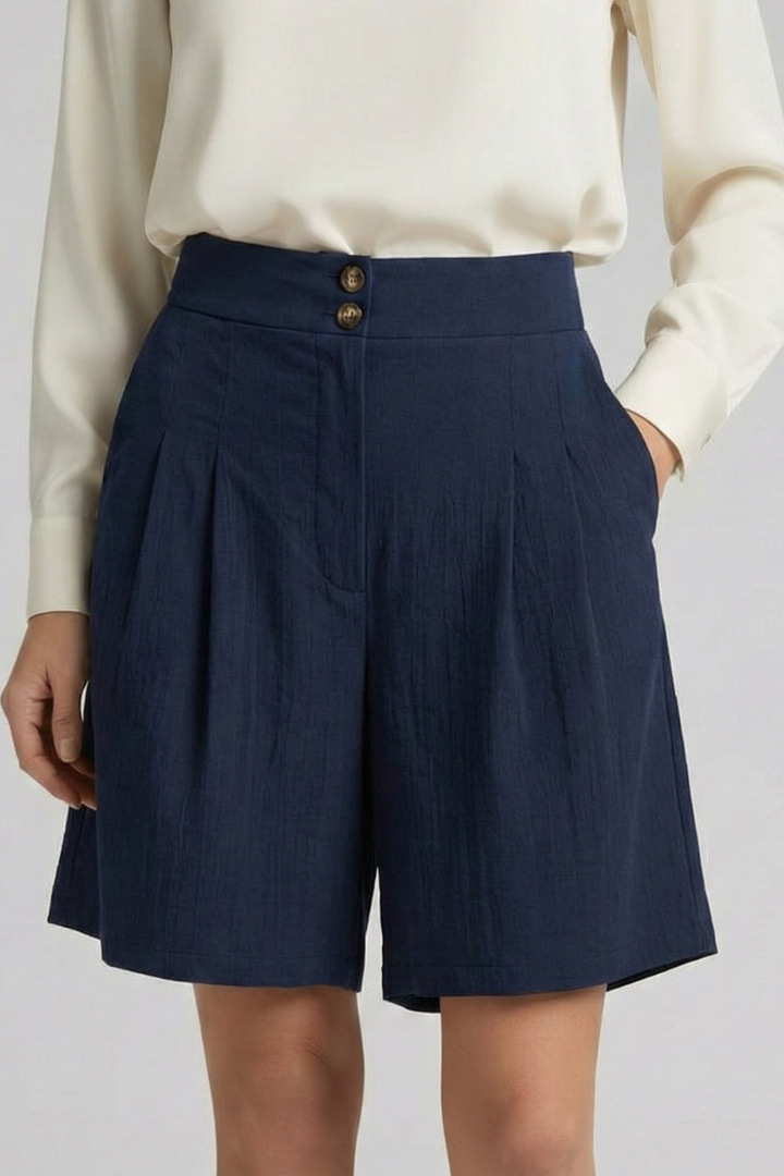Women’s Shorts with Button Waist and Wide Legs
