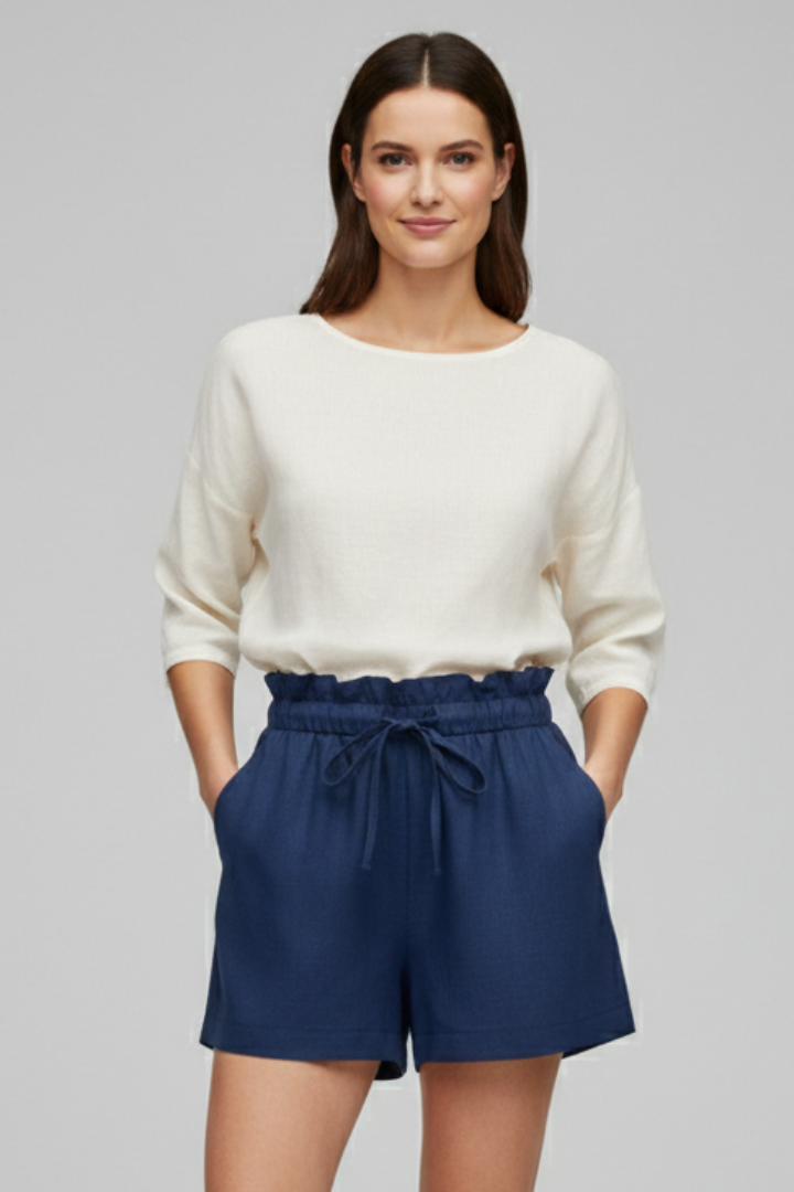 Women’s Shorts with Drawstring Waist and Side Pockets