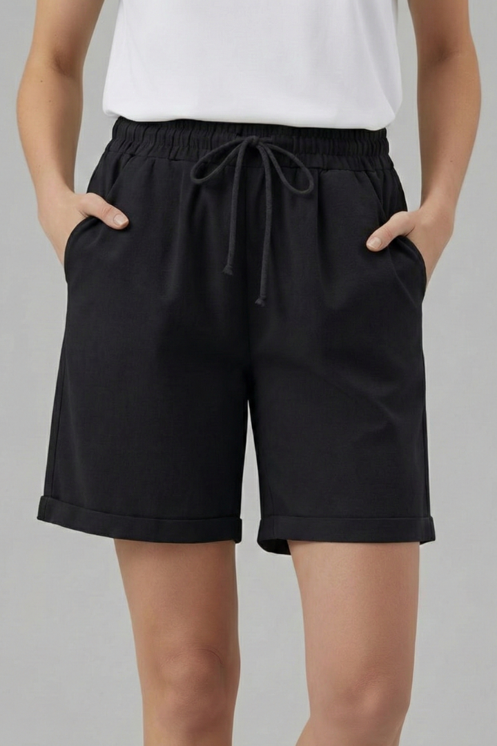 Women’s Shorts with Drawstring Waist and Side Pockets
