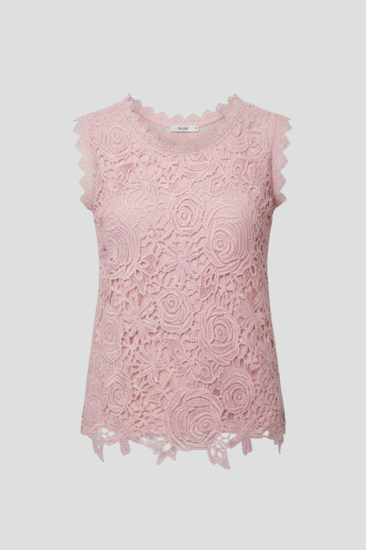 Women’s Sleeveless Blouse with V Neckline and Textured Surface