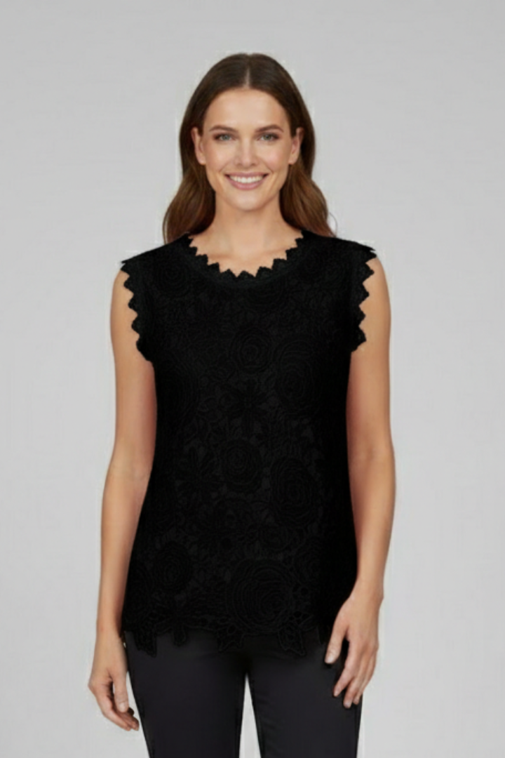 Women’s Sleeveless Blouse with V Neckline and Textured Surface