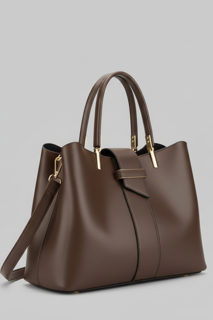 Women’s Structured Shoulder Bag with Handles and Strap