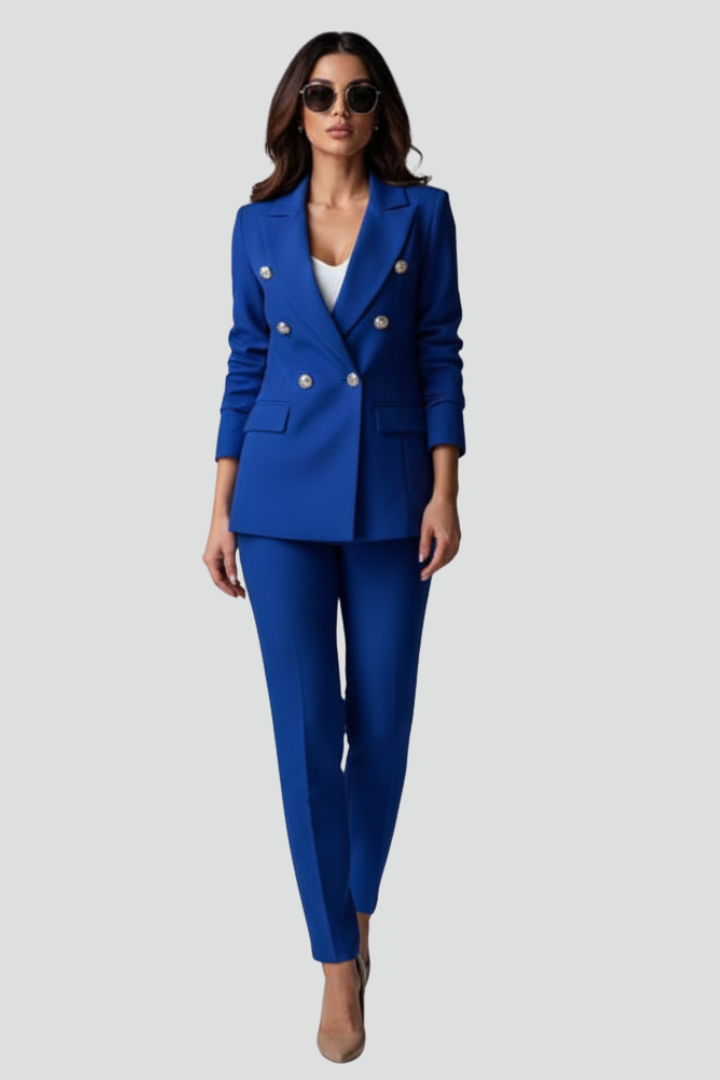 Women’s Suit Set with Blazer and Straight Trousers