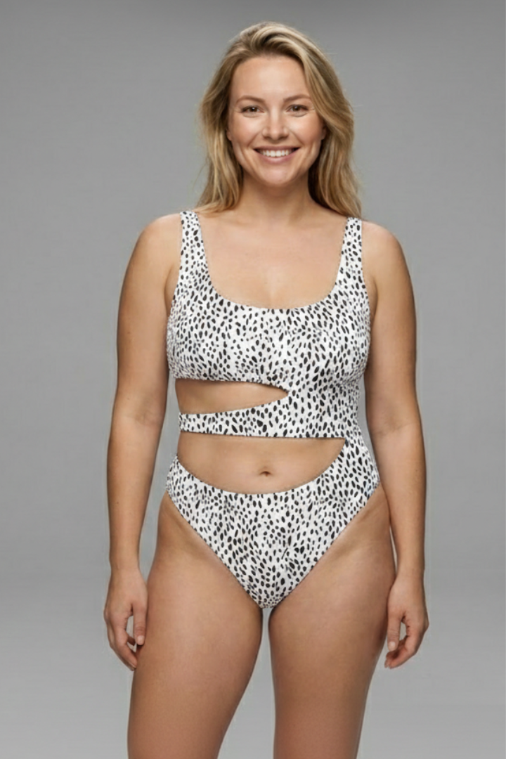 Women’s Swimsuit with Cutout Waist and Spaghetti Straps