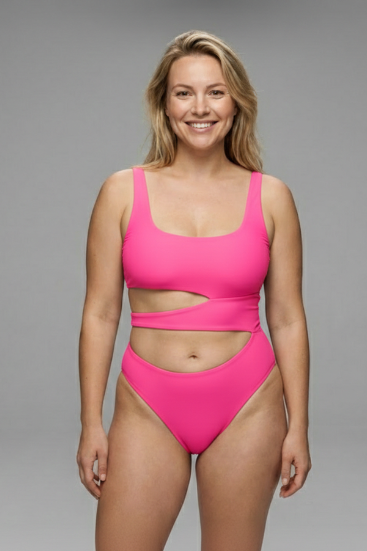 Women’s Swimsuit with Cutout Waist and Spaghetti Straps