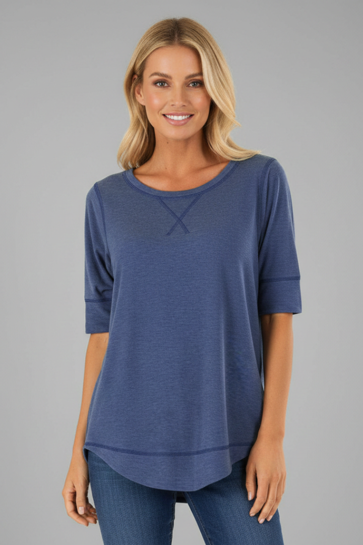 Women’s T-Shirt with Round Neck and Printed Surface