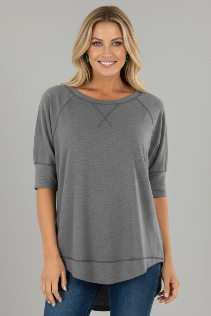 Women’s T-Shirt with Round Neck and Printed Surface