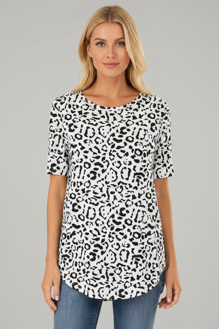 Women’s T-Shirt with Round Neck and Printed Surface