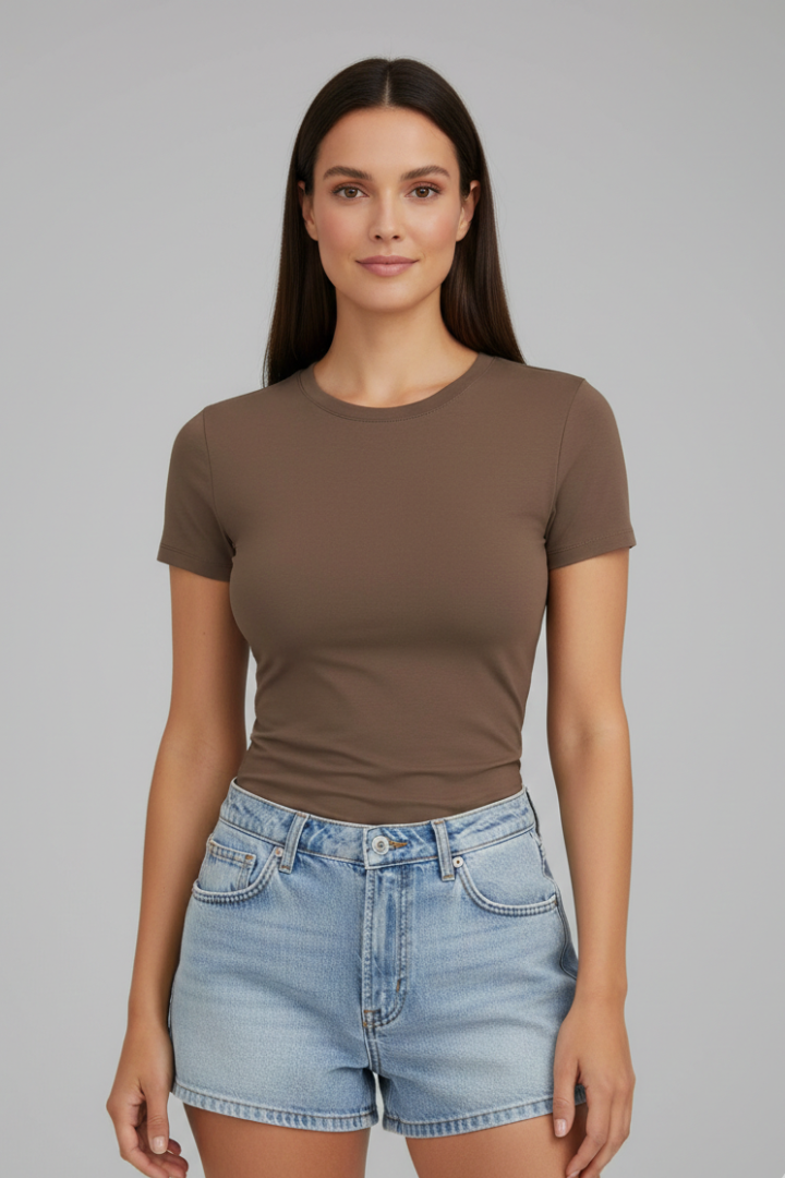 Women’s T-Shirt with Round Neck and Short Sleeves