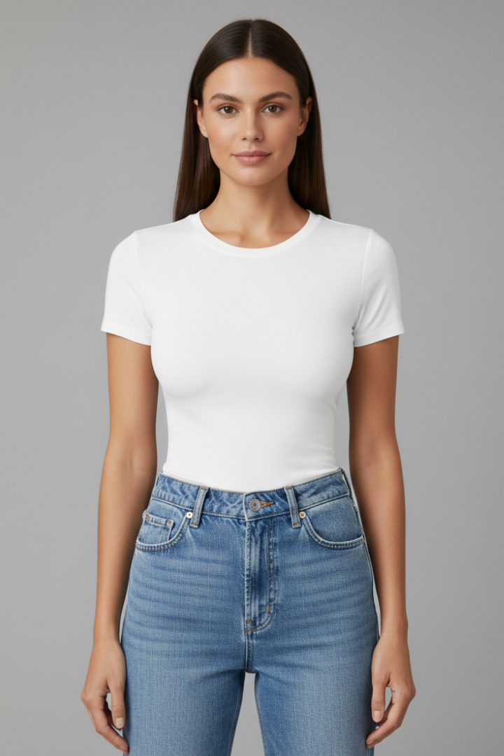 Women’s T-Shirt with Round Neck and Short Sleeves