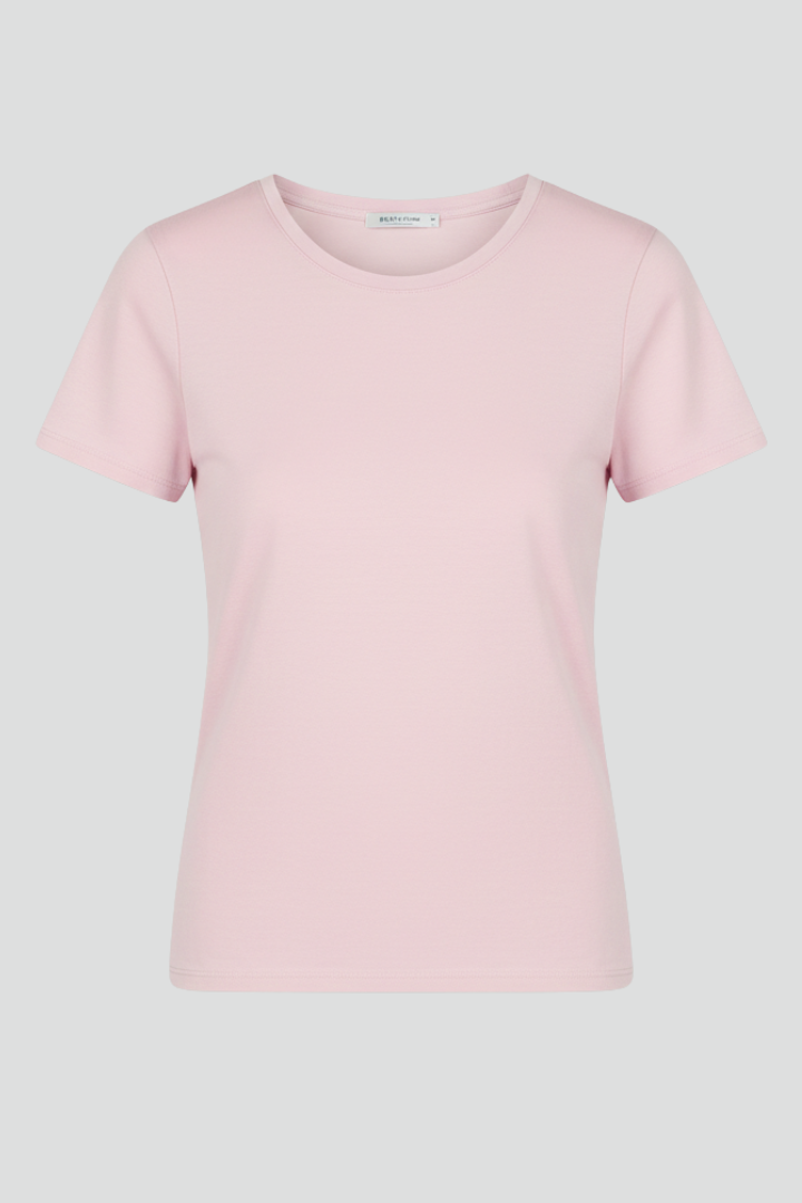 Women’s T-Shirt with Round Neckline and Stretch Surface
