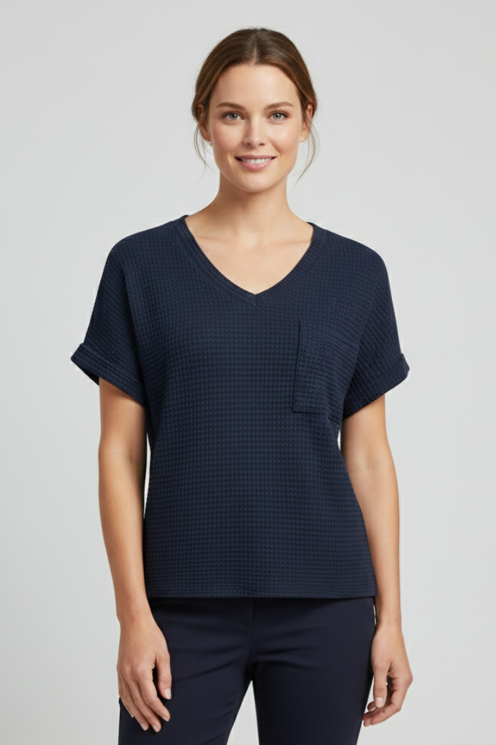 Women’s T-Shirt with V Neckline and Chest Pocket