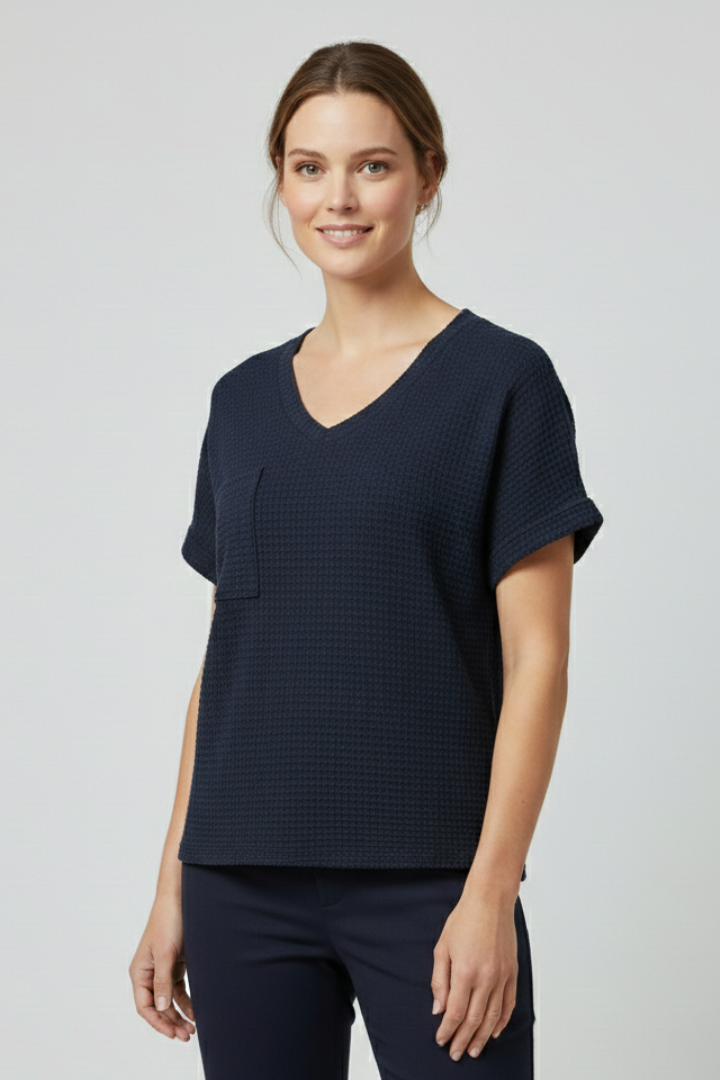 Women’s T-Shirt with V Neckline and Chest Pocket