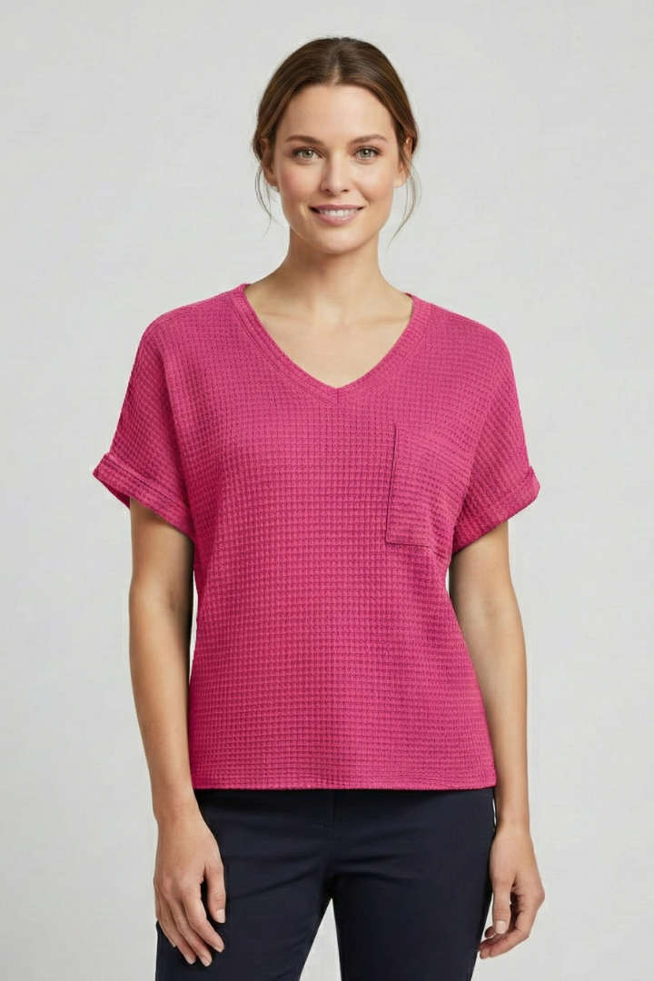 Women’s T-Shirt with V Neckline and Chest Pocket