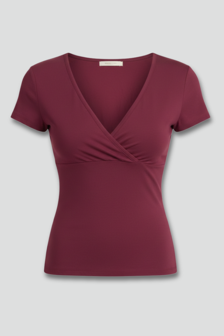 Women’s T-Shirt with V Neckline and Fitted Cut