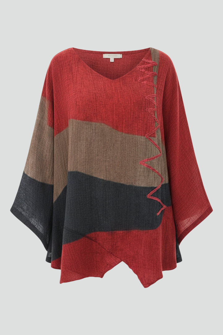 Women’s T-Shirt with V Neckline and Printed Surface