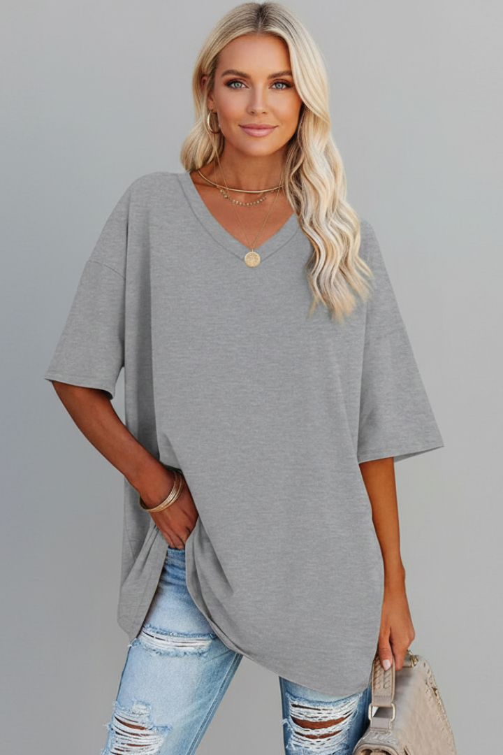 Women’s T-Shirt with V Neckline and Short Sleeves