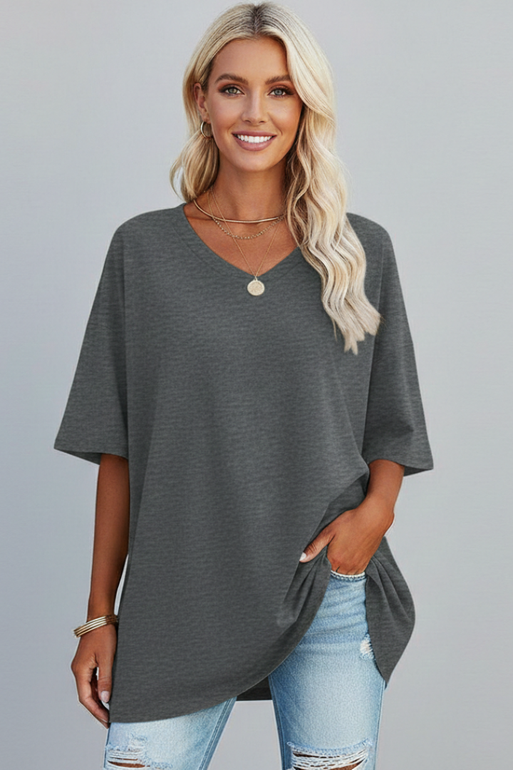 Women’s T-Shirt with V Neckline and Short Sleeves