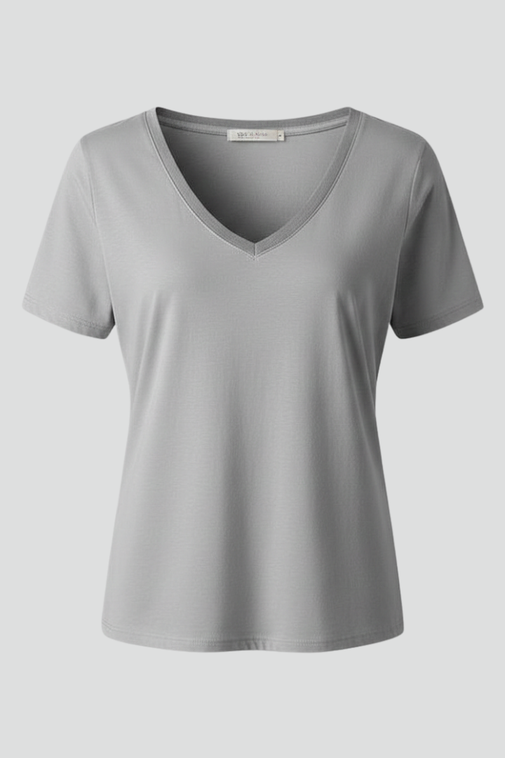 Women’s T-Shirt with V Neckline and Short Sleeves