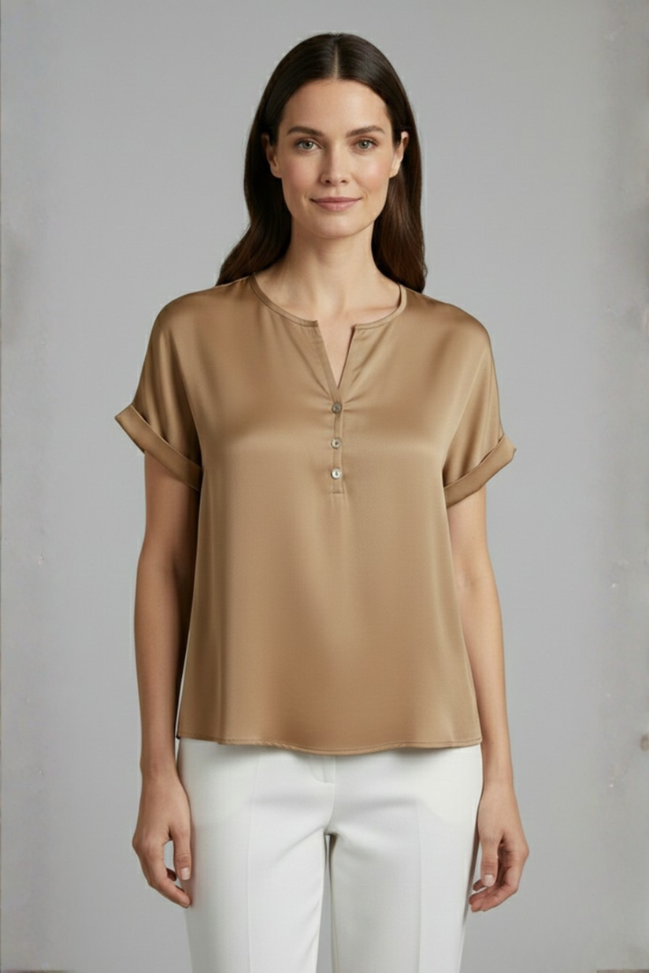 Women’s T-Shirt with V Neckline and Short Sleeves