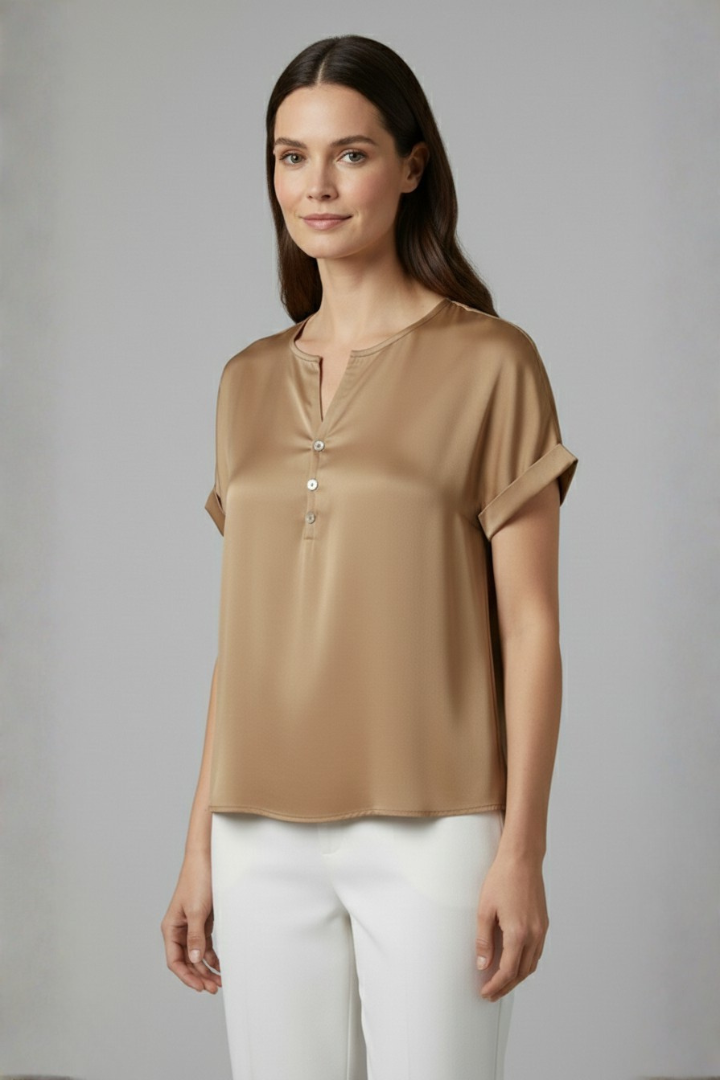 Women’s T-Shirt with V Neckline and Short Sleeves