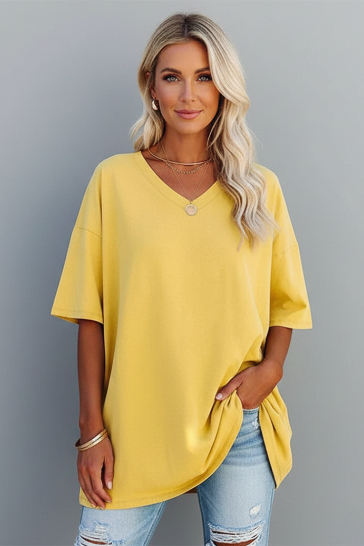 Women’s T-Shirt with V Neckline and Short Sleeves