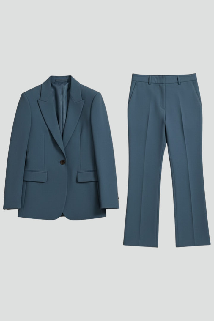 Women's Tailored Two-Piece Pantsuit Set with Blazer and Trousers
