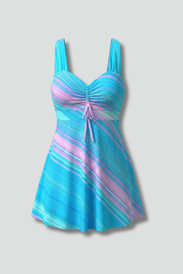 Women’s Tankini Dress with V-Neck and Straps
